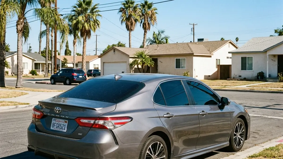 Luxury sports car with dark tinted windows in Riverside