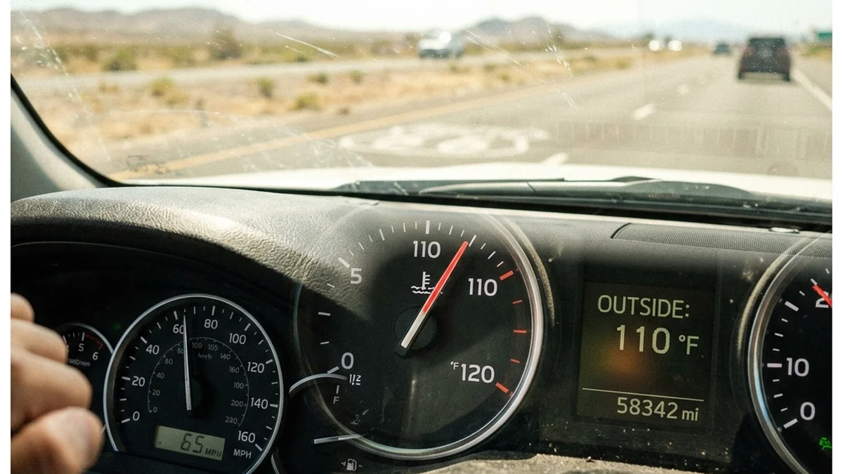 Thermometer reading 110 degrees in French Valley