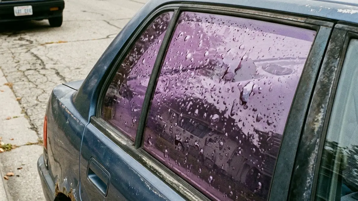 Faded purple window tint compared to LLumar