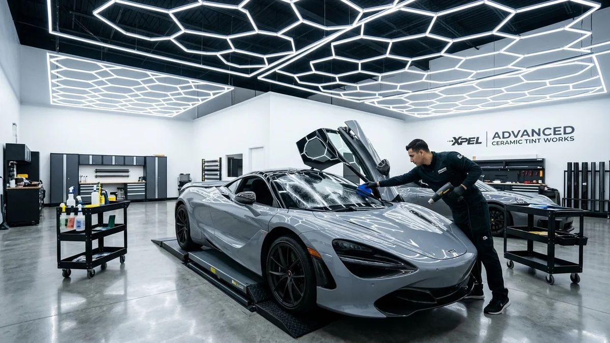 Professional dust-free window tint shop
